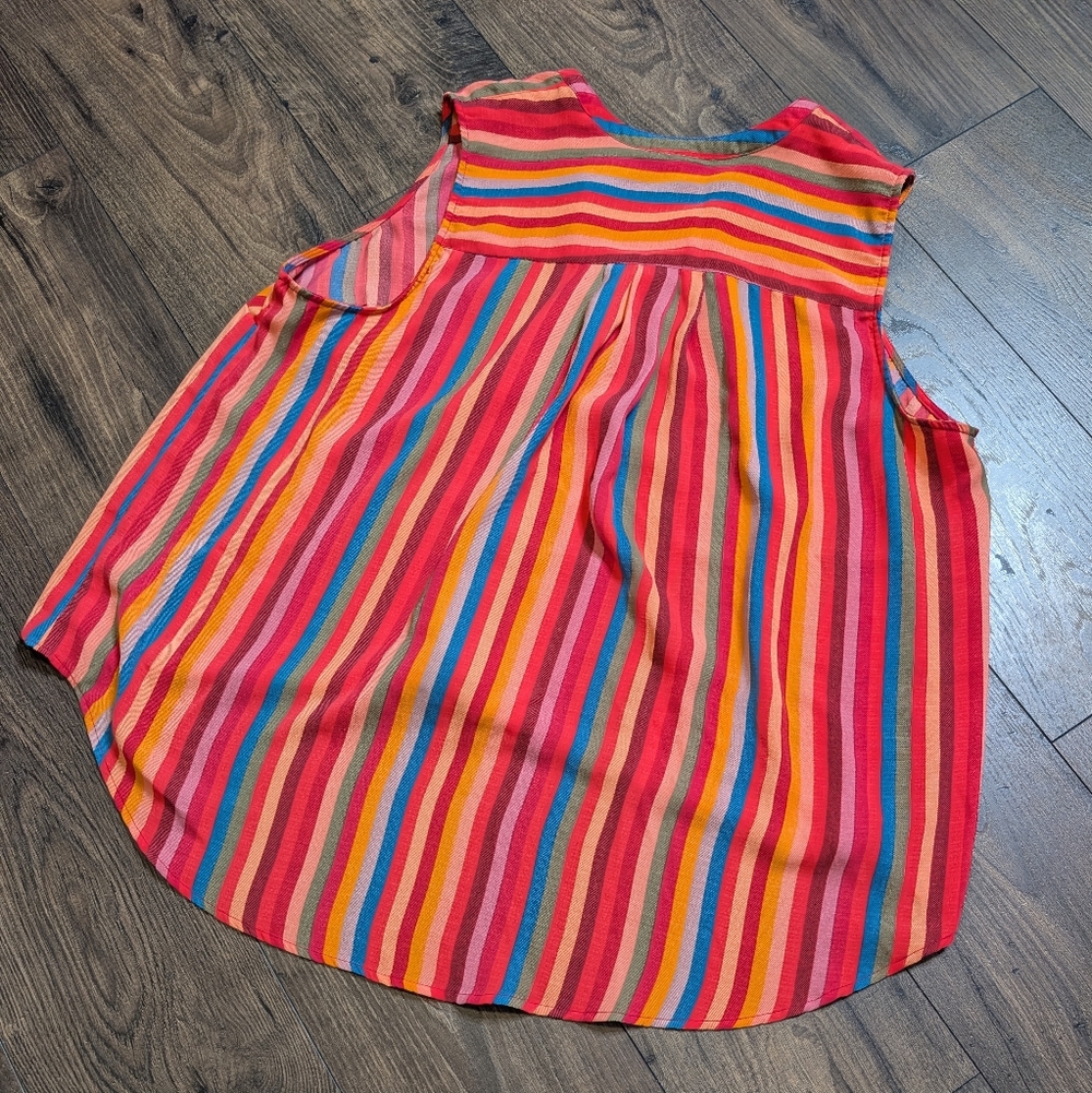 Torrid Vibrant Striped Harper Tunic Sleeveless Blouse Size 3 - Picture 8 of 8